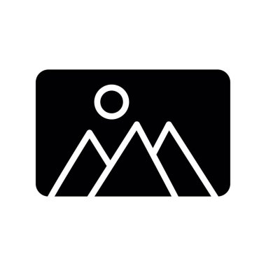 Web ve yazdırma için vektör dağ simgesi.