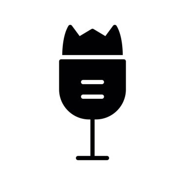 Siyah beyaz şarap ikonunun vektör çizimi