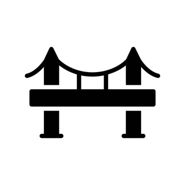 Köprü düz vektör simgesi