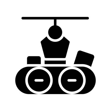 Bir tren simgesinin vektör illüstrasyonu