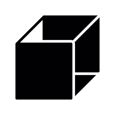 küp düz vektör simgesi