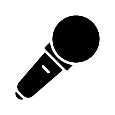 mikrofon vektör simgesi basit düz illüstrasyon