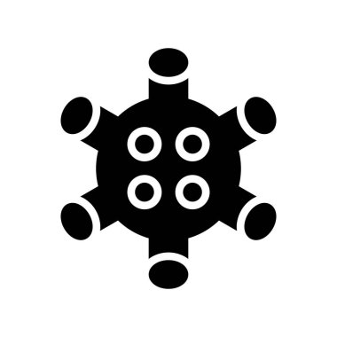 Web ve mobil uygulaması tasarımı, virüs logo kavramı için beyaz arka plan üzerinde izole virüs simge vektör