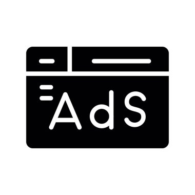 ad vektör düz simge