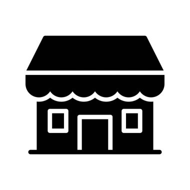 dükkan vektörü simgesi düz simgesi