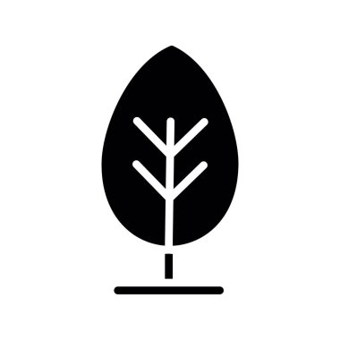 ağaç simgesi vektörü. düz siyah vektör simgesi beyaz arkaplanda izole edildi.