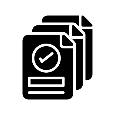 Liste Glyph Vektör Simgesi Tasarımı Kontrol Et