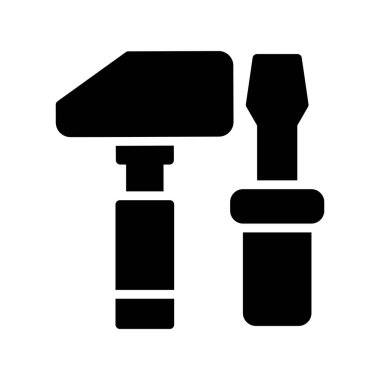 Çekiç ve çekiç vektör simgesi