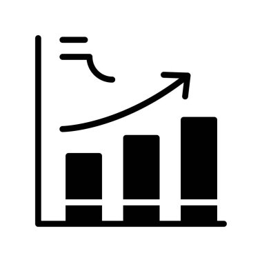 Beyaz arkaplanda iş grafiği simgesi, vektör illüstrasyonu