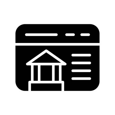 Banka binası glyph vektör deseni