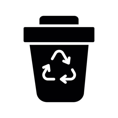 Geri dönüşüm vektörü ince çizgi simgesi