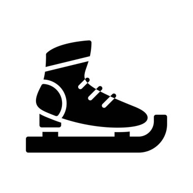 Kış buz pateni ikonu. Web için düz bir kış vektörü çizimi