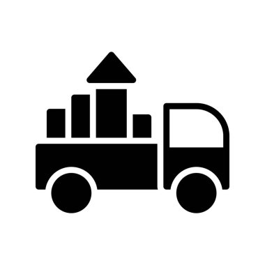kargo kamyonu ikonu vektör illüstrasyonu