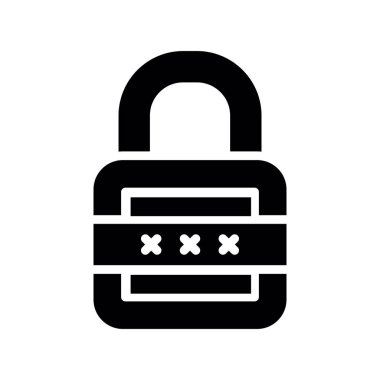 Vektör Simgesi Düz Resmini Kilitle