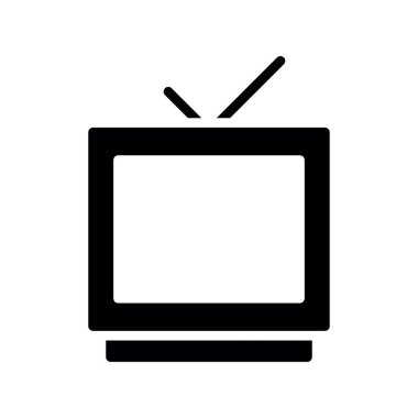 TV vektör simgesi basit düz illüstrasyon