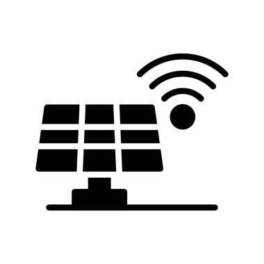 Güneş enerjisi ikon vektör çizimi tasarımı