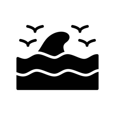 Su dalgası simgesi, basit siyah illüstrasyon