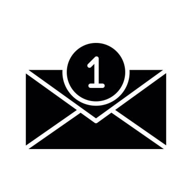 mektup posta simgesi. siyah ve beyaz vektör simgesi.