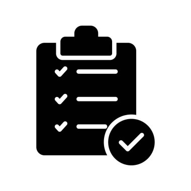 Web ve mobil uygulaması tasarımı, onay listesi logo kavramı için beyaz arka plan üzerinde izole liste simge vektör kontrol