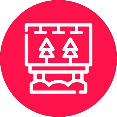 Yılbaşı balosuyla bir Noel ağacının vektör çizimi