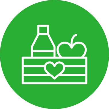 Şişeli ve şişe ikonlu kalp. vektör illüstrasyonu