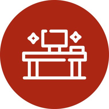 Bilgisayar monitörü simgesi. Web için basit bilgisayar vektör simgeleri çizimi