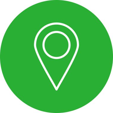 konum imleci pin çizgi çember simgesi