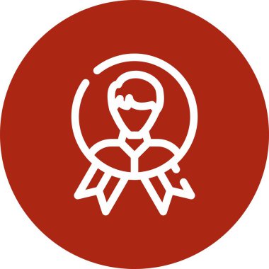 Gözlüklü güzel adam glyph vektör simgesi