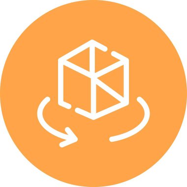 Benzersiz küp vektör çizgisi simgesi