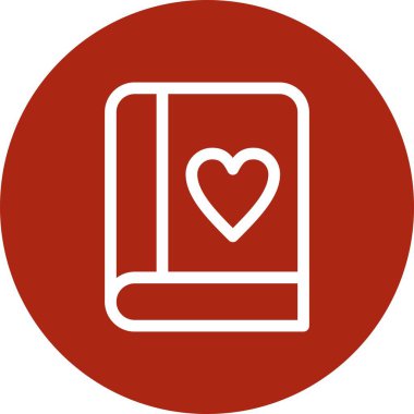 Kitabı olan kırmızı bir kalbin vektör çizimi