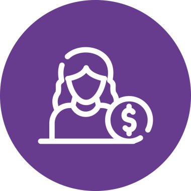 Kadın simgesinin vektör illüstrasyonu