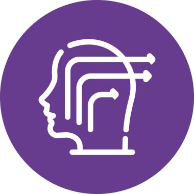 Mor bir kafası olan bir vektör illüstrasyonu