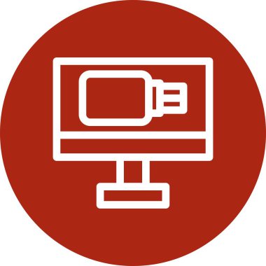 Vektör Laptop Simgesi, vektör illüstrasyonu