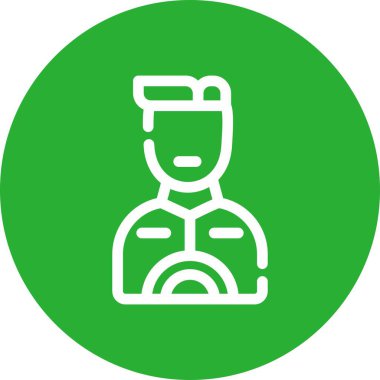 Tıbbi maskeli eşsiz bir adam vektör çizgisi simgesi takıyor