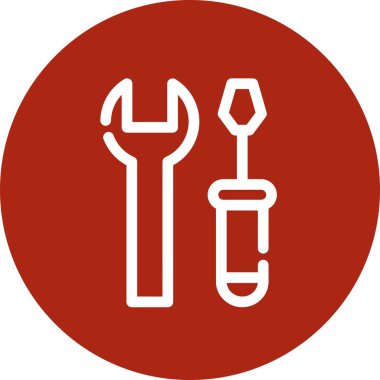 İngiliz anahtarı ve tornavida ikonu. vektör illüstrasyonu