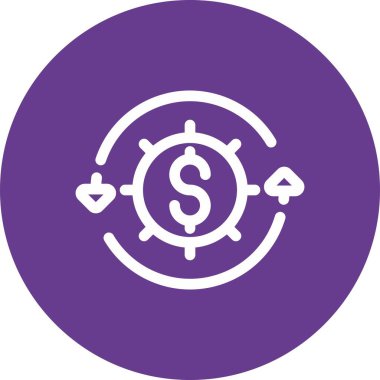 Roi, dolar işareti web simgesi, vektör illüstrasyonu