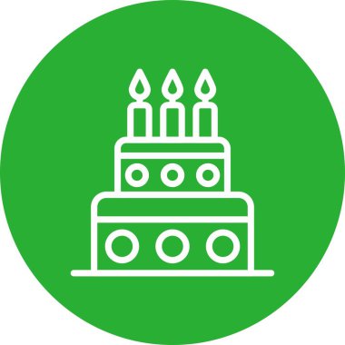 Doğum günü Keki simgesi, vektör illüstrasyonu