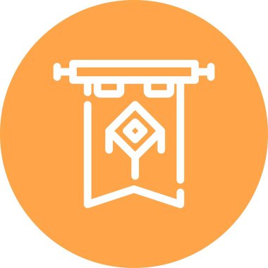 Benzersiz Japon katlama vektör çizgisi simgesi