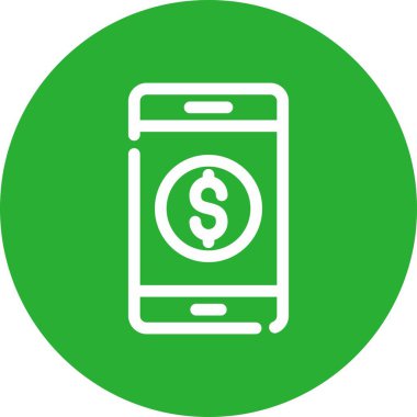 Dolar hareketli ikon vektör illüstrasyonu