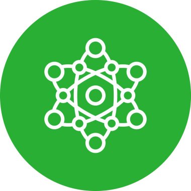 Benzersiz Moleküler Yapı Vektörü Satır Simgesi