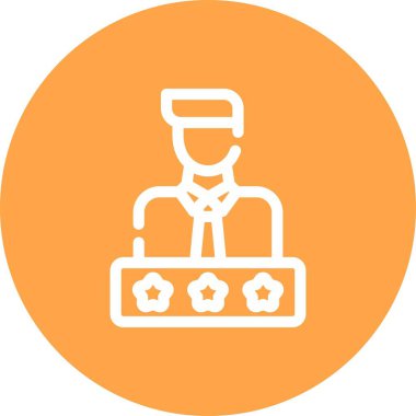 Evrak çantası vektör simgesine sahip eşsiz bir adam.