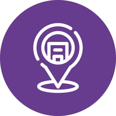 Benzersiz konum pin vektör simgesi