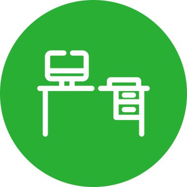 Ofis ve modern simgenin vektör illüstrasyonu