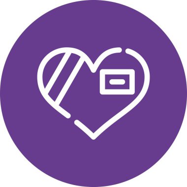 güzel kalp kabartma vektör simgesi