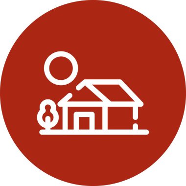 güzel ev vektör çizgisi simgesi