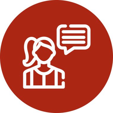 güzel bayan müşteri vektör çizgisi simgesi