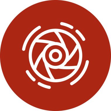 Kırmızı ve beyaz daire simgesinin vektör çizimi