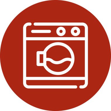 çamaşır makinesi glyph daire simgesi vektör resmi g