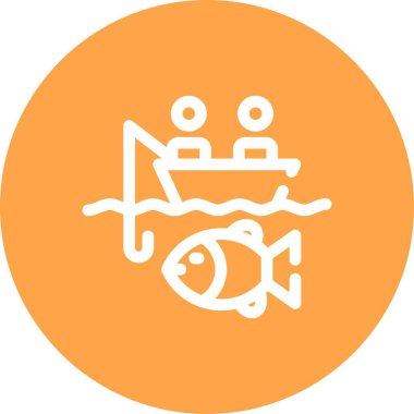 Balıkçılık simgesinin vektör illüstrasyonu