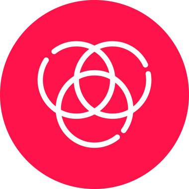 Kırmızı ve beyaz daire simgesinin vektör çizimi